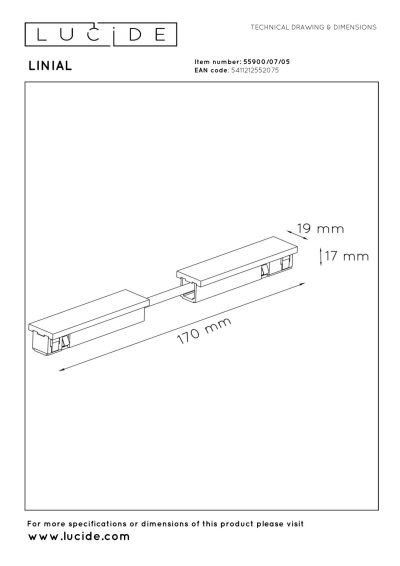 Lucide Premium LINIAL Flexible - connector - 1-Circuit lighting system - Smart - 48V Track - Champagne